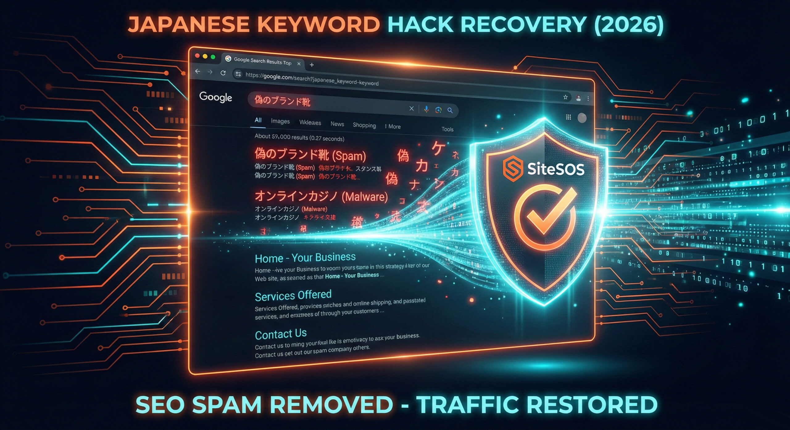 Japanese Keyword Hack și SEO Spam: Cum cureți site-ul și îți recuperezi traficul după ce hackerii au generat mii de pagini false